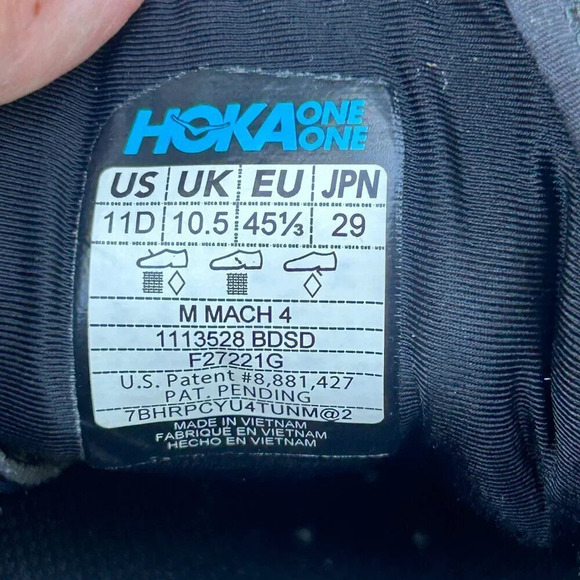 Hoka One One Men's Profly Mach 4 Black 1113528 BDSD Running Sneakers Size 11D - Picture 2 of 9